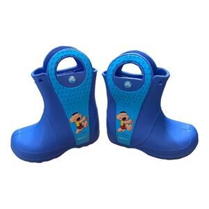 Croc Mauricio De Sousa Blue Pull On Rain Boots Size 8